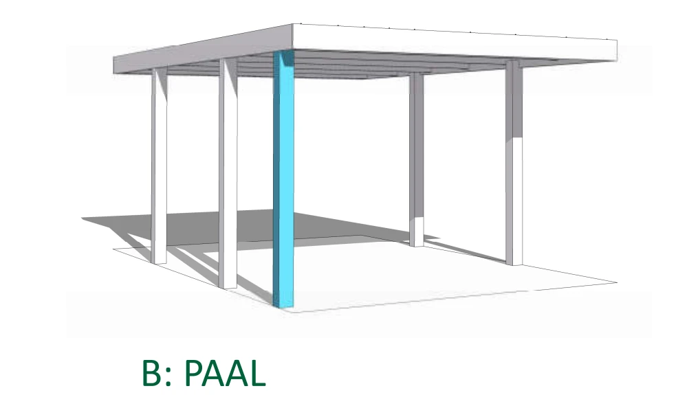 Paal voor Carport QB - Lengte 109.4 cm - Afbeelding 1